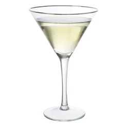 Xenos Cocktailglazen-Martiniglas gouden rand - glas - 220 ml