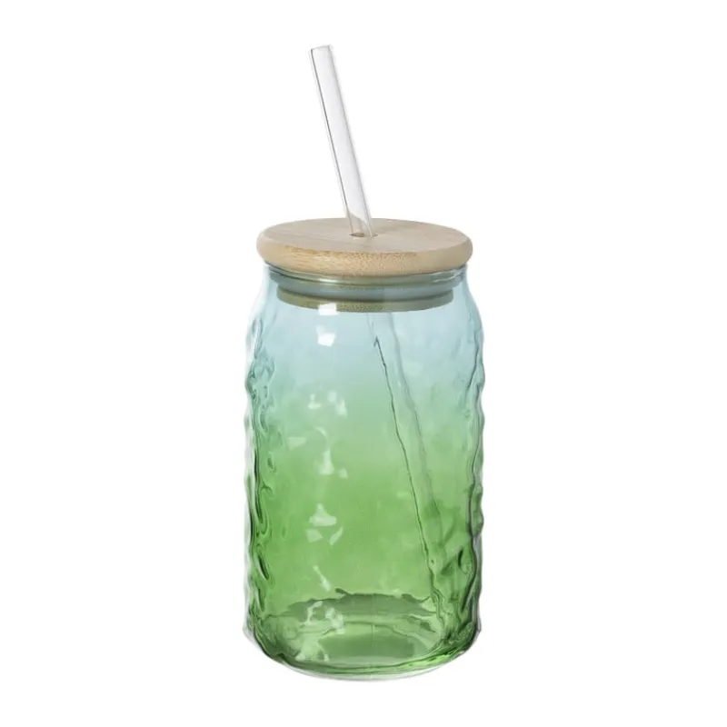 Xenos Mason Jars-Mason jar iriserend - groen - ø7.5x14 cm
