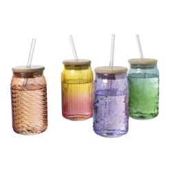 Xenos Mason Jars-Mason jar iriserend - paars - ø7.5x14 cm
