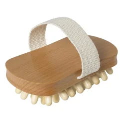 Xenos Badkamer Accessoires-Massage borstel - rubber/hout - 13x7x4 cm