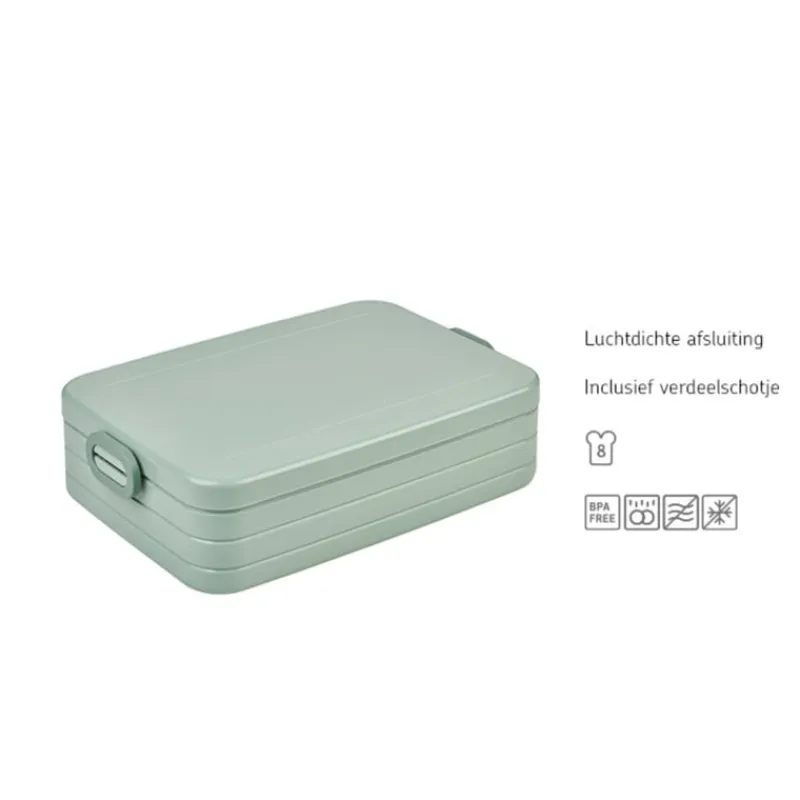 Mepal Broodtrommels-lunchbox groot - lichtgroen - 6.5x25.5x17 cm