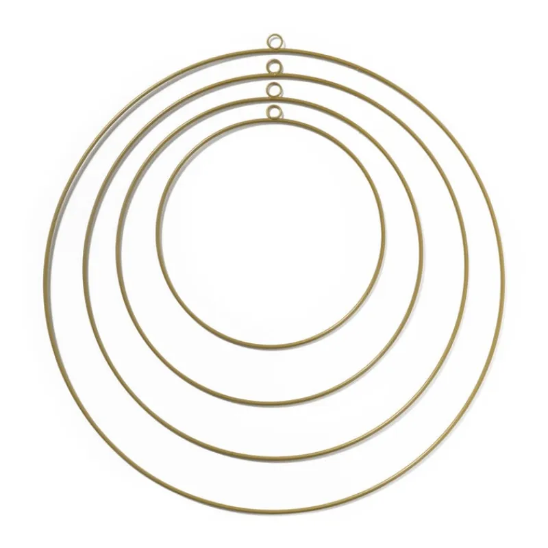 Xenos Knutselspullen|Knutselpakketten-Metalen deco ringen - goud - set van 4