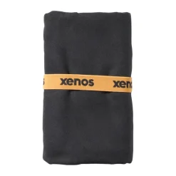Xenos Reishanddoeken-Microvezel handdoek - zwart - 130x80 cm