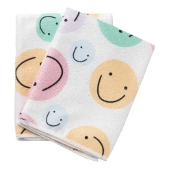 Xenos Schoonmaakdoekjes-Microvezeldoekjes smiley - set van 2