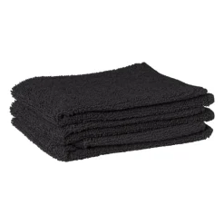 Xenos Schoonmaakdoekjes-Microvezeldoekjes zwart - set van 3 - 32x36 cm