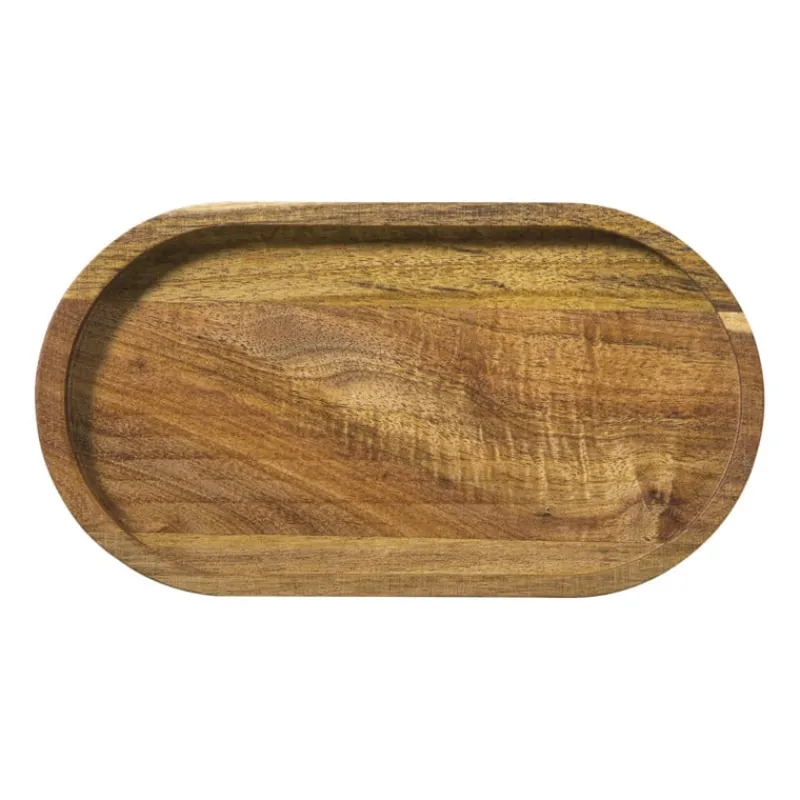 Xenos Dienbladen|Kerst Bakken-Mini dienblad acacia - bruin - 20x11 cm