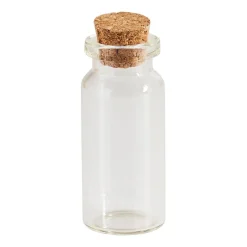 Xenos Knutselspullen|Voorraadpotten-Mini flesjes met kurk - 6 stuks - 6x10 ml