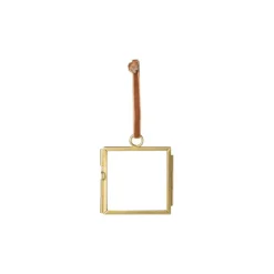 Xenos Wandhangers|Fotolijsten-Mini fotolijstje hangend - goud - 6x6 cm