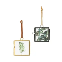 Xenos Wandhangers|Fotolijsten-Mini fotolijstje hangend - goud - 6x6 cm