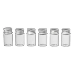 Xenos Voorraadpotten-Mini glazenflesjes - 9 ml - set van 6
