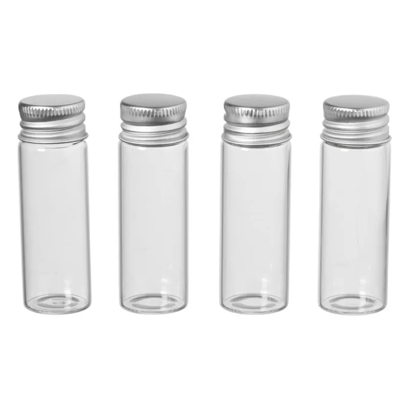 Xenos Voorraadpotten-Mini glazenflesjes - 4x16 ml - set van 4