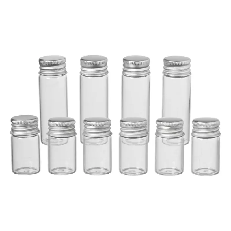 Xenos Voorraadpotten-Mini glazenflesjes - 4x16 ml - set van 4