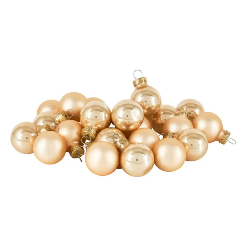 Xenos Kerstballen-Mini kerstbal - champagne - set van 24