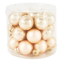Xenos Kerstballen-Mini kerstbal - champagne - set van 24