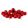 Xenos Kerstballen-Mini kerstbal - rood - set van 24