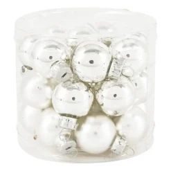 Xenos Kerstballen-Mini kerstbal - zilver - set van 24