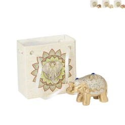 Xenos Decoratieve Beelden-Mini olifant in tasje - diverse kleuren - 3 cm