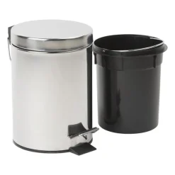 Xenos Pedaalemmers-Mini pedaalemmer - 3 liter - zilver