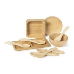 Xenos Buitenservies|Schalen-Mini schaaltje bamboe - 7x7 cm