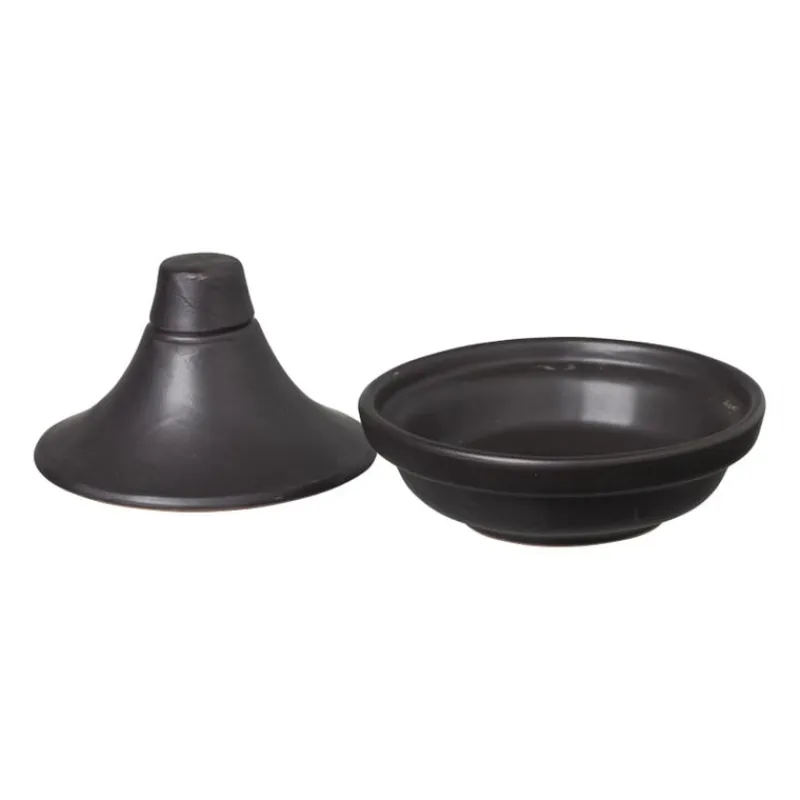 Xenos Ovenschalen-Mini tajine - mat zwart - ø10.5 cm