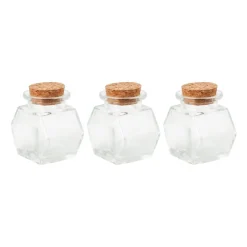 Xenos Voorraadpotten-Mini voorraadpotje met kurk - set van 3 - 5 ml