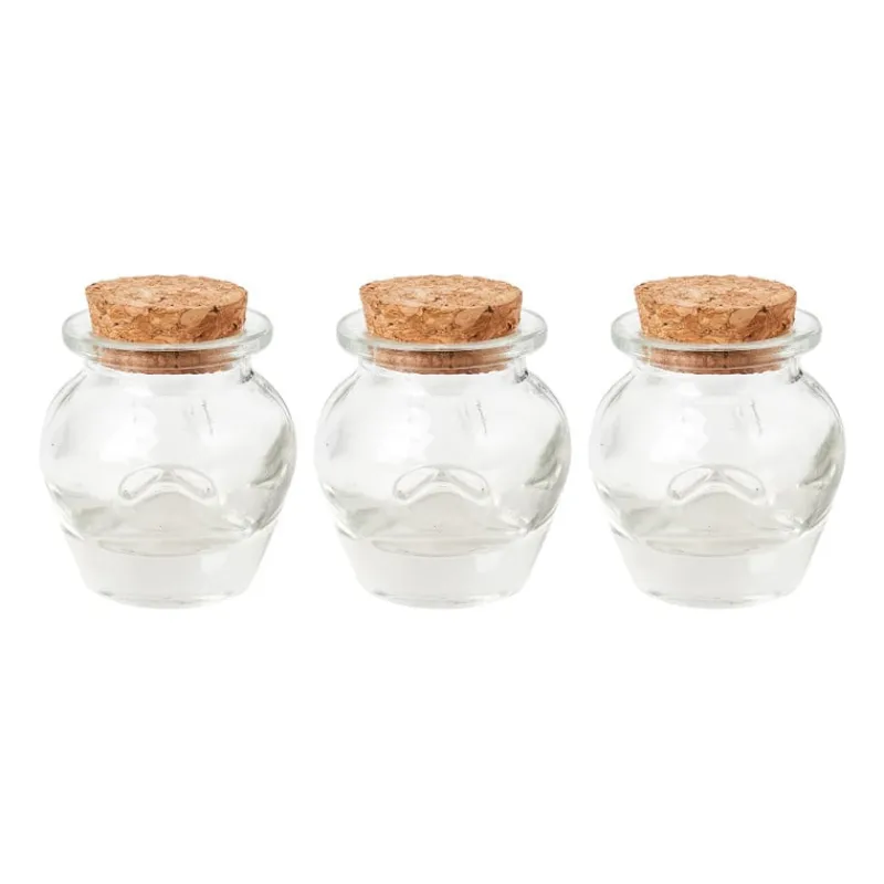 Xenos Voorraadpotten-Mini voorraadpotje met kurk - set van 3 - 5 ml