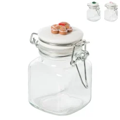 Xenos Voorraadpotten|Kerstcadeaus-Mini weckpot kerst - transparant - 90 ml - diverse varianten