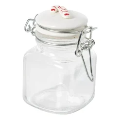 Xenos Voorraadpotten|Kerstcadeaus-Mini weckpot kerst - transparant - 90 ml - diverse varianten