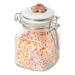 Xenos Voorraadpotten|Kerstcadeaus-Mini weckpot kerst - transparant - 90 ml - diverse varianten