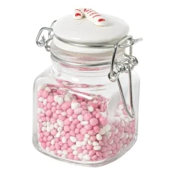 Xenos Voorraadpotten|Kerstcadeaus-Mini weckpot kerst - transparant - 90 ml - diverse varianten