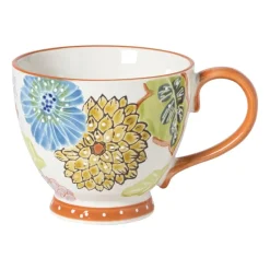 Xenos Mokken-Mok bloemen - blauw/geel - 350 ml
