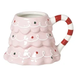 Xenos Kerstcadeaus|Kerstmokken-Mok kerstboom - roze