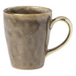 Xenos Mokken|Kerstcadeaus-Mok met gouden oortje - donkergrijs - 250 ml