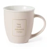 Xenos Mokken-Mok met gouden tekst - lichtroze - 380 ml