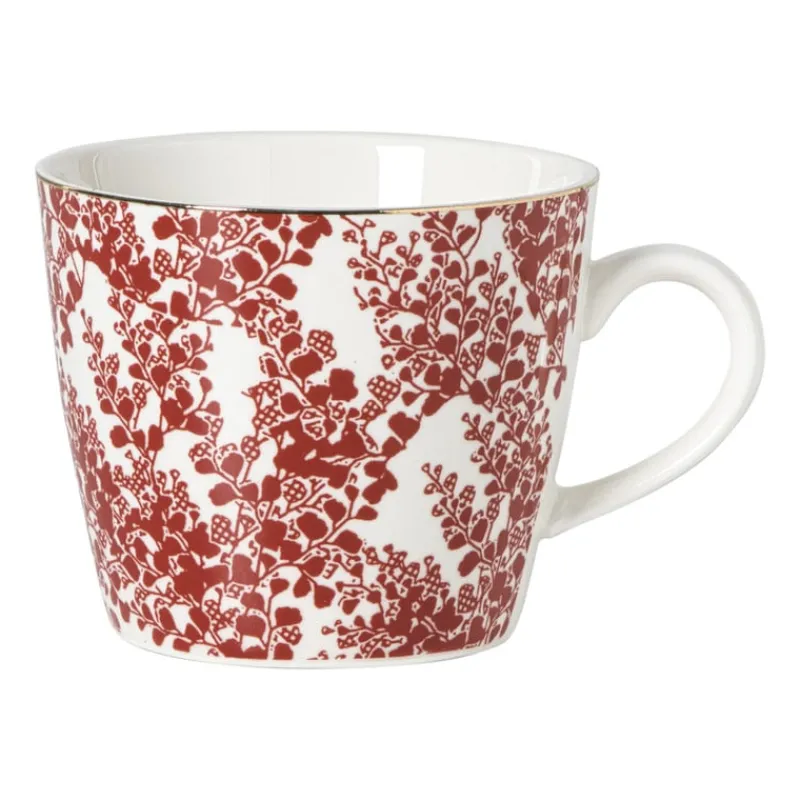 Xenos Mokken-Mok Mirna blaadjes - rood/wit - 360 ml