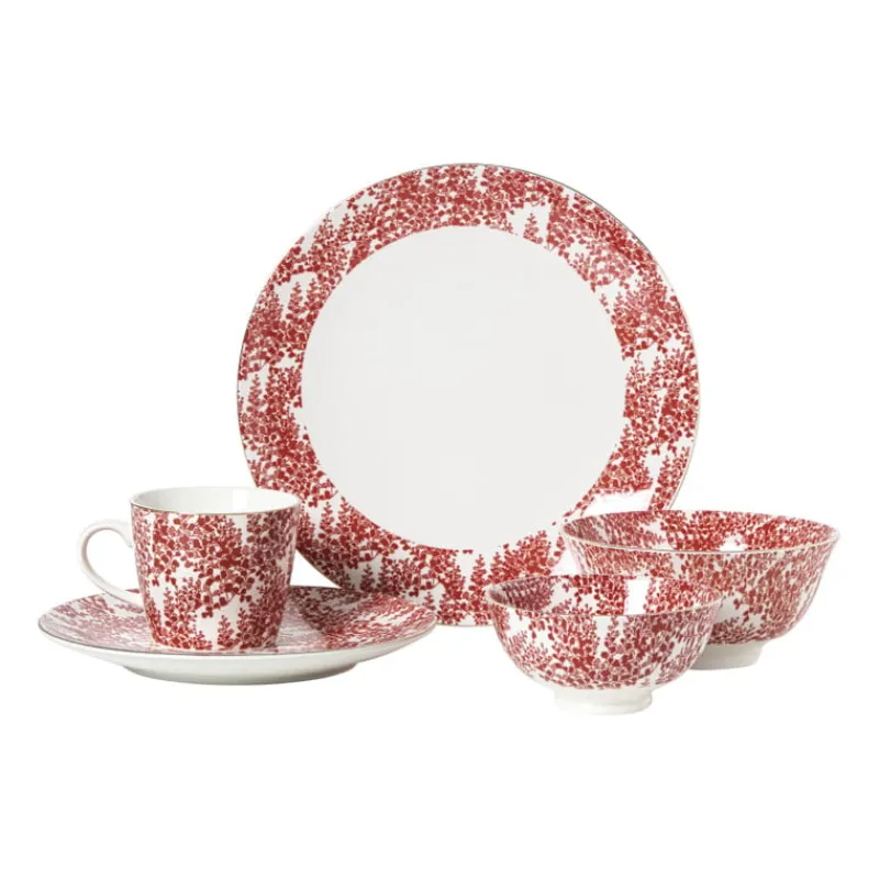Xenos Mokken-Mok Mirna blaadjes - rood/wit - 360 ml