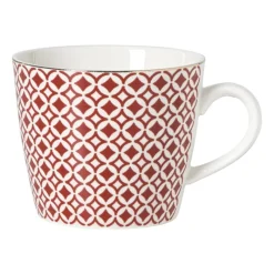 Xenos Mokken-Mok Mirna ruit - rood/wit - 360 ml