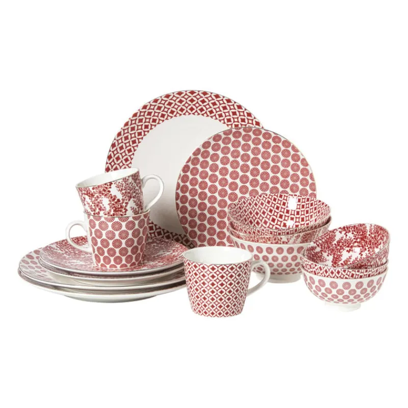 Xenos Mokken-Mok Mirna ruit - rood/wit - 360 ml