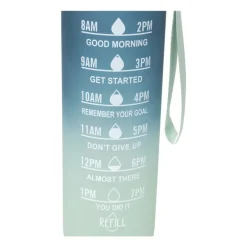 Xenos Drinkflessen|Kerstcadeaus-Motivatie waterfles - groen/blauw - 1 liter