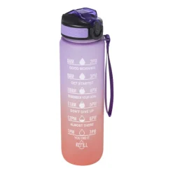 Xenos Drinkflessen|Kerstcadeaus-Motivatie waterfles - paars/roze - 1 liter