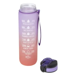 Xenos Drinkflessen|Kerstcadeaus-Motivatie waterfles - paars/roze - 1 liter