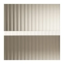 Xenos Nachtkastjes-Nachtkastje Luca met geribbeld glazen deurtje - offwhite - 55.5x40x32 cm