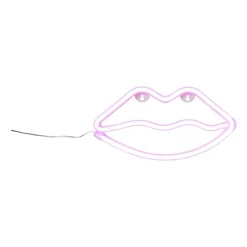 Xenos Led Lampen-Neon LED lamp lippen - roze - 15x28x2 cm