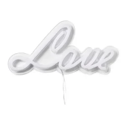 Xenos Kerstcadeaus|Led Lampen-Neon LED lamp love - roze - 30x15 cm