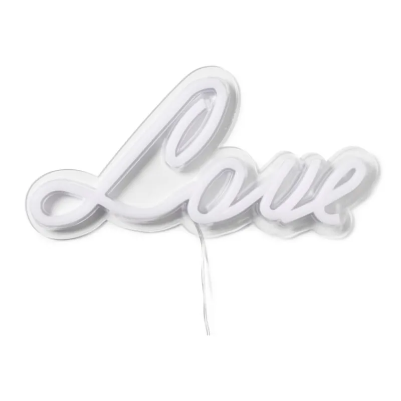 Xenos Kerstcadeaus|Led Lampen-Neon LED lamp love - roze - 30x15 cm