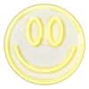 Xenos Kerstcadeaus|Led Lampen-Neon LED lamp smiley - geel - ø33x2 cm