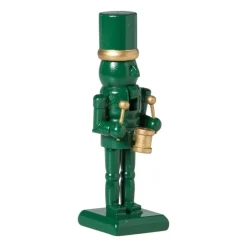 Xenos Kerstcadeaus|Kerstfiguren-Notenkraker beeldje - groen - 12.5 cm