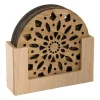Xenos Onderzetters-Onderzetter hout deco - set van 4
