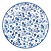 Xenos Borden-Ontbijtbord blue print - flowers - ⌀21 cm