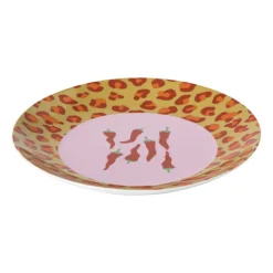 Xenos Borden-Ontbijtbord chili pepers - roze/rood - ø21x2 cm